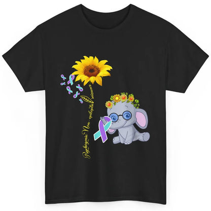 PNES Awareness Purple Teal Ribbon Sunflower Baby Elephant Classic Unisex T-Shirt
