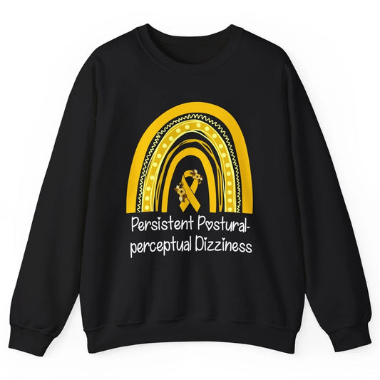 Persistent Postural-perceptual Dizziness PPPD Yellow Rainbow Unisex Crewneck Sweatshirt