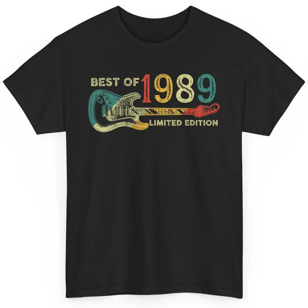Retro 1989 Electric Guitar Birthday Guitarist Vintage 80s Classic Unisex T-Shirt