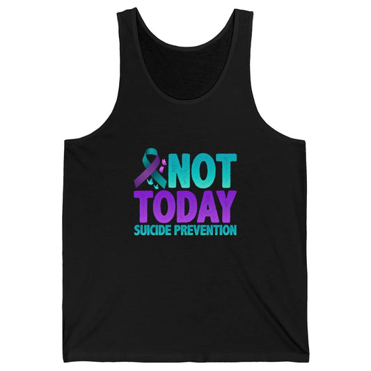 Not Today Ribbon Support Warrior Suicide Prevention Month Unisex Jersey Tank