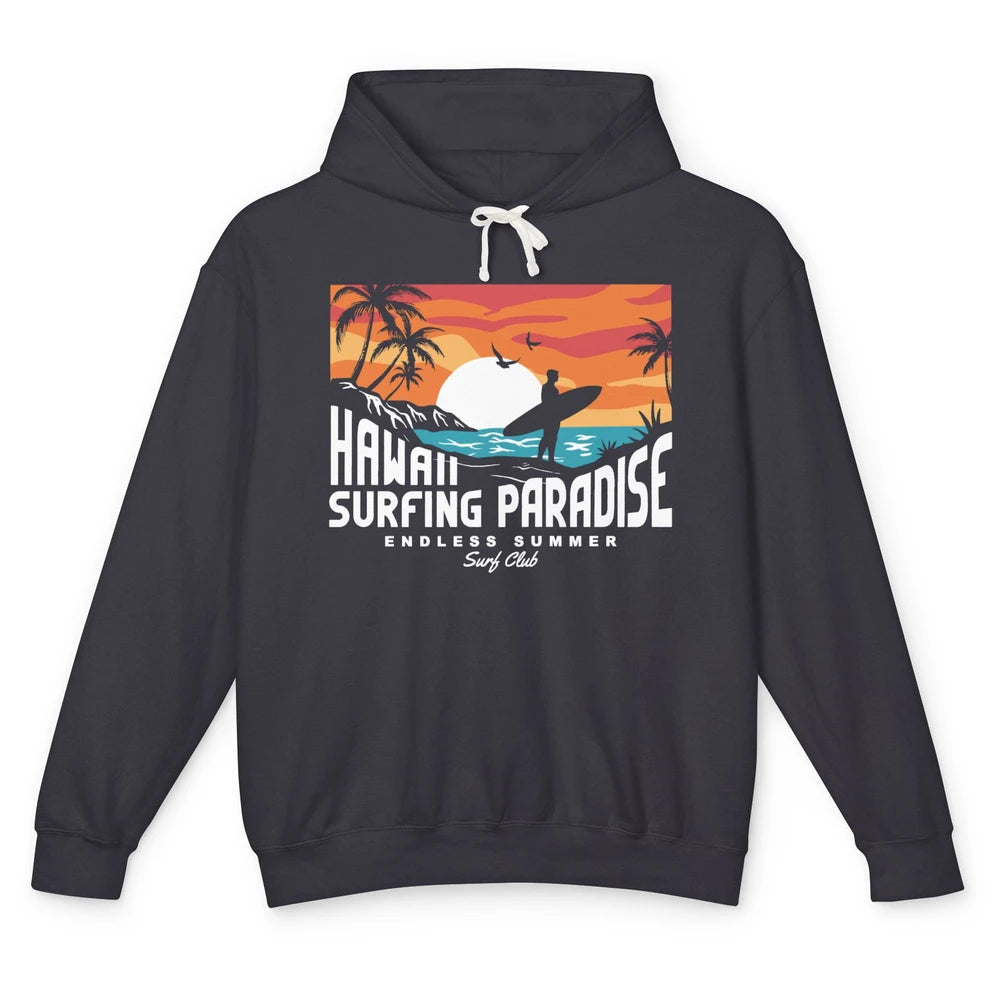 Retro Hawaii Palms Surfing Paradise Surf Club Endless Summer Unisex Lightweight Hoodie
