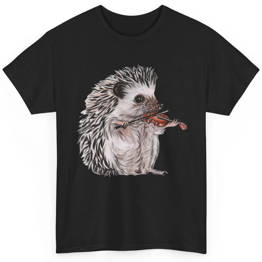 Retro Hedgehog Playing Viloin Musician Violinist Hedgehog Classic Unisex T-Shirt