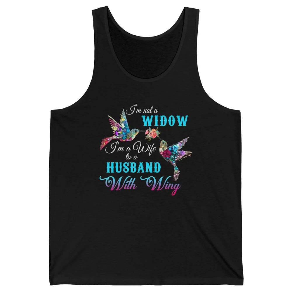 Not Widow Wife Of Husband In Heaven Angel With Wings Birds Unisex Jersey Tank