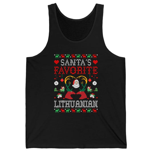 Merry Christmas Santa Favorite Lithuanian Xmas Ugly Santa Unisex Jersey Tank