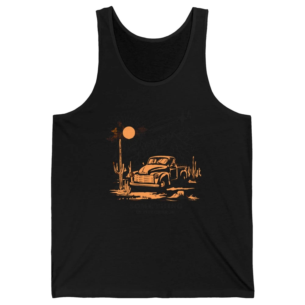 Retro Desert Sunset Something In The Orange Western Country Unisex Jersey Tank