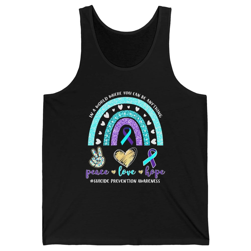 Peace Hope Love Rainbow Suicide Prevention Awareness Month Unisex Jersey Tank