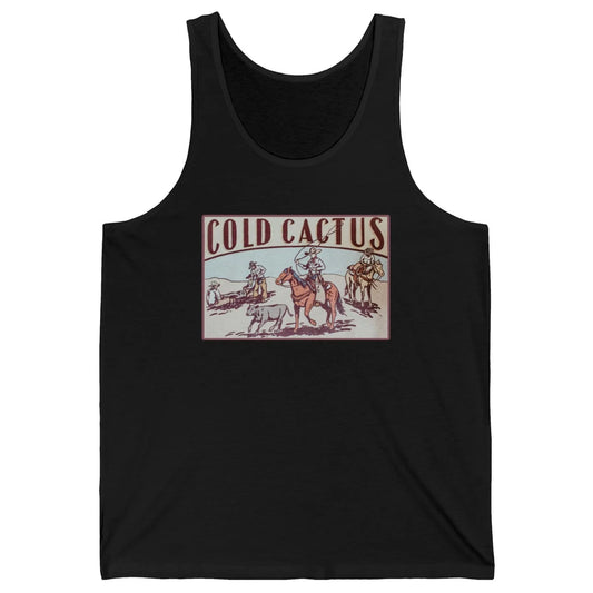Retro Cowboy Horseback Rider Cold Cactus Western Country Unisex Jersey Tank