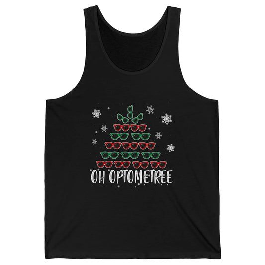 Optician Christmas Funny Xmas Tree Eyeglasses Optometrist Unisex Jersey Tank