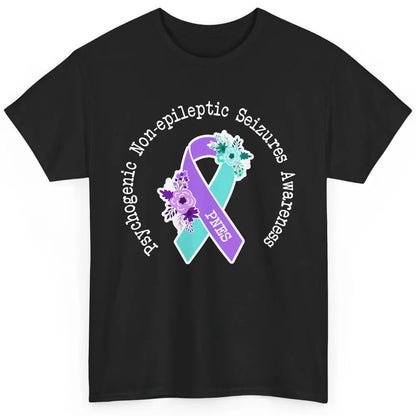 Psychogenic Non-epileptic Seizures PNES Purple Teal Ribbon Classic Unisex T-Shirt