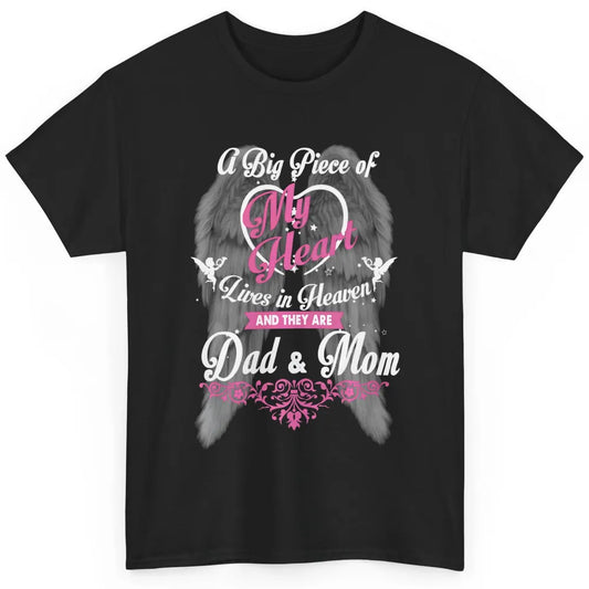 Parents Heaven Dad And Mom In Heaven Angel Wings Guardian Classic Unisex T-Shirt