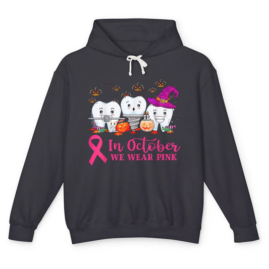 Dental Dentist Teeth October Wear Pink Breast Cancer Month Unisex Lightweight Hoodie