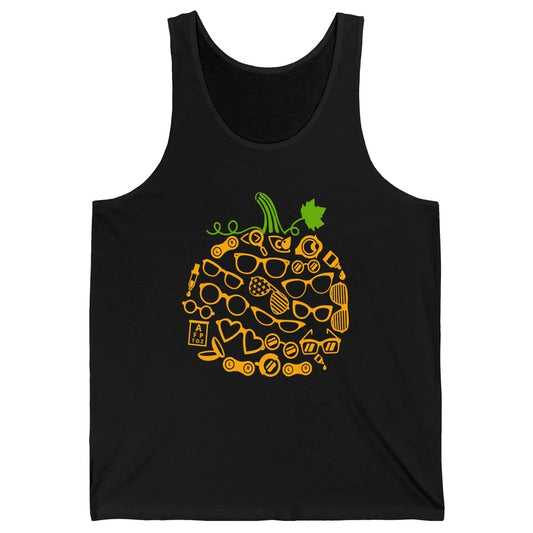 Optometry Glasses Pumpkin Halloween Optometrist Optician Unisex Jersey Tank