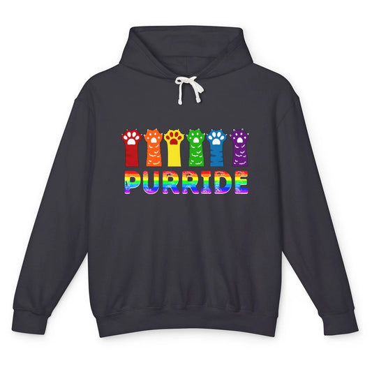 Purride Funny Cat Lover LGBT Pride Awareness Gift LGBT Month Unisex Lightweight Hoodie