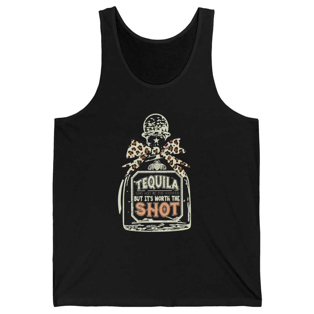 Retro Leopard Tequila May Not Be The Answer Western Country Unisex Jersey Tank
