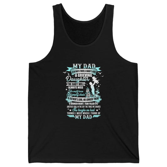 My Dad In Memories Poem Dad In Heaven Angel Wings Guardian Unisex Jersey Tank