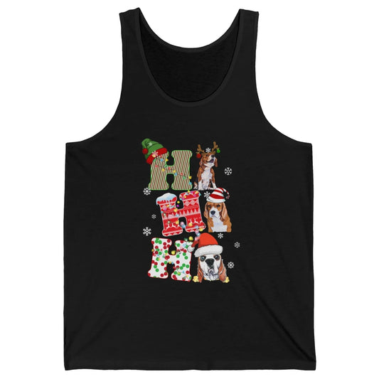 Funny Beagle Christmas Light Santa Beagle Reindeer Snowflake Unisex Jersey Tank