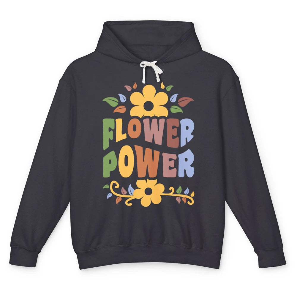 Retro 60s Groovy Flower Power 1960s Hippie Floral Positive Unisex Lightweight Hoodie