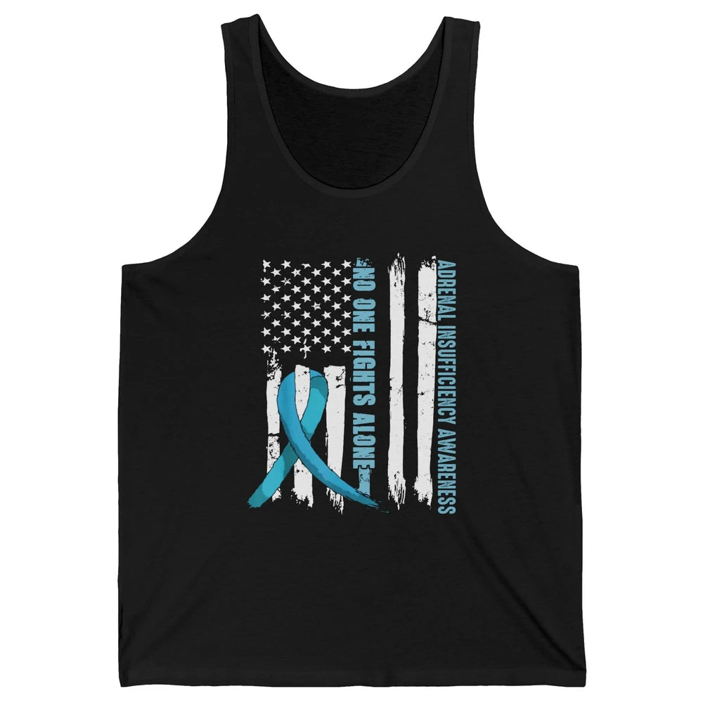 Adrenal Insufficiency Awareness No One Fight Alone US Flag Unisex Jersey Tank