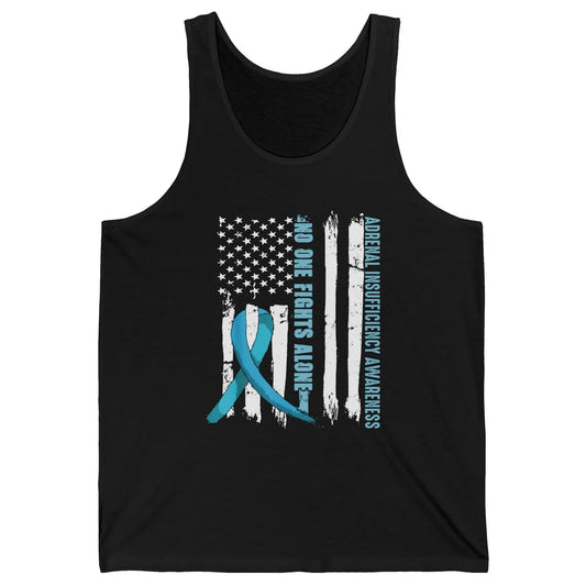 Adrenal Insufficiency Awareness No One Fight Alone US Flag Unisex Jersey Tank