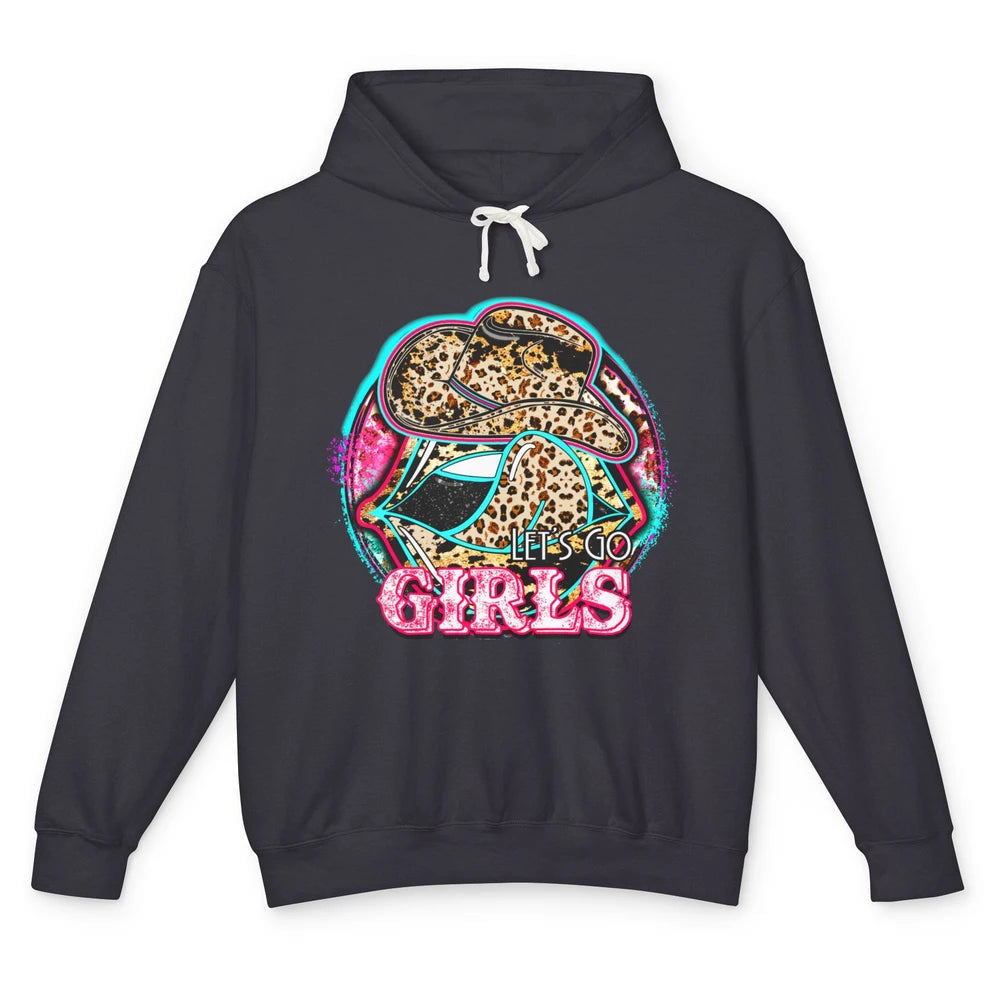 Retro Leopard Cowboy Boots Let's Go Girls Western Cowgirls Unisex Lightweight Hoodie