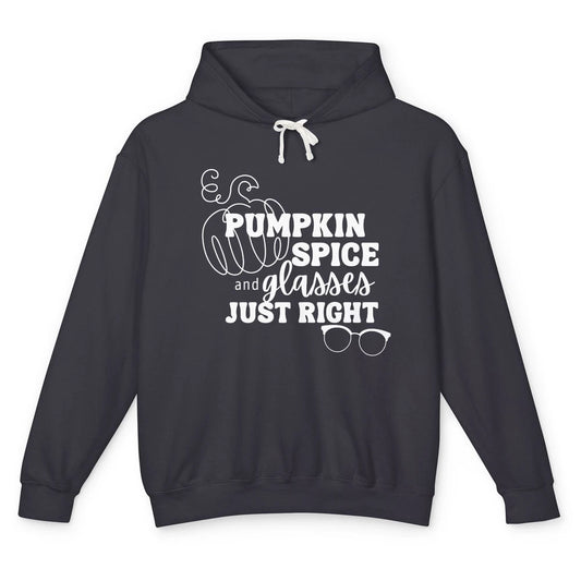 Optometrist Pumpkin Spice Glasses Just Right Optician Fall Unisex Lightweight Hoodie