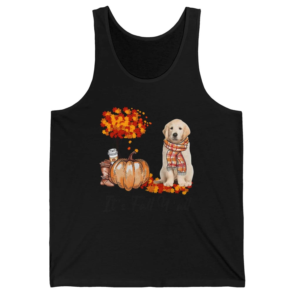 Golden Retriever Pumpkin Happy Fall Yall Autumn Thanksgiving Unisex Jersey Tank