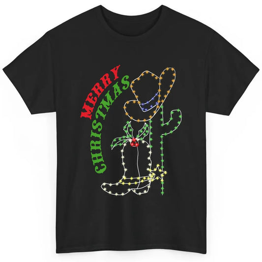 Retro Cowboy Merry Christmas Western Country Cowgirl Costume Classic Unisex T-Shirt