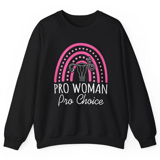 Pro Women Pro Choice My Uterus Rainbow Abortion Rights Unisex Crewneck Sweatshirt