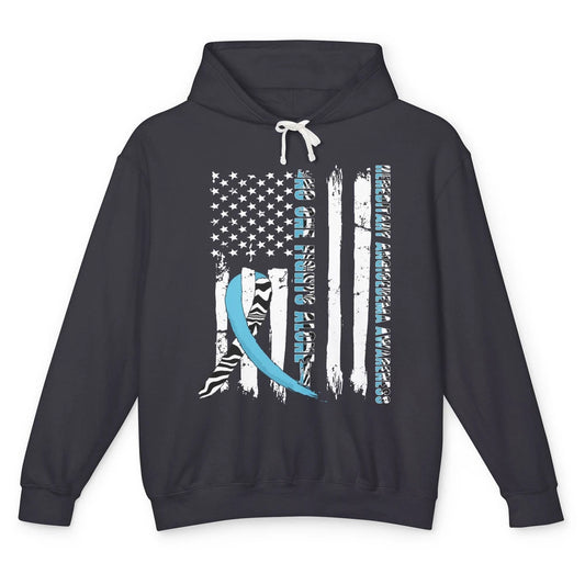 Retro Hereditary Angioedema No One Fight Alone Zebra Ribbon Unisex Lightweight Hoodie