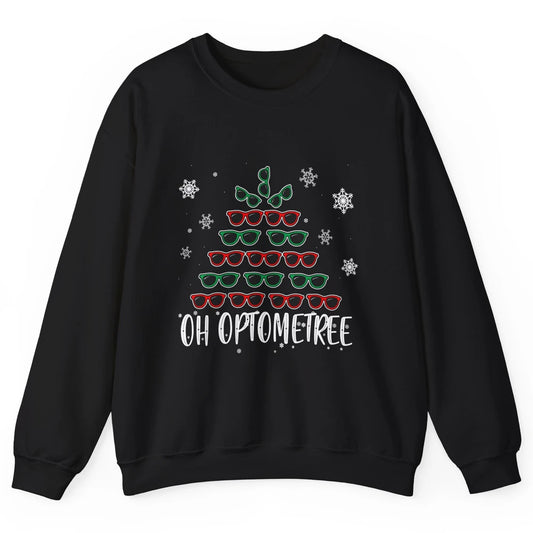 Optician Christmas Funny Xmas Tree Eyeglasses Optometrist Unisex Crewneck Sweatshirt