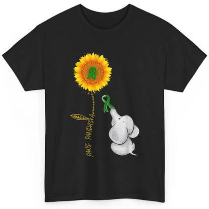 PANS/PANDAS Awareness Green Ribbon Sunflower Baby Elephant Classic Unisex T-Shirt
