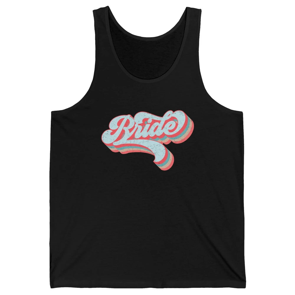 Retro 70s Future Bride Engaged Bachelorette Bridal Party Unisex Jersey Tank