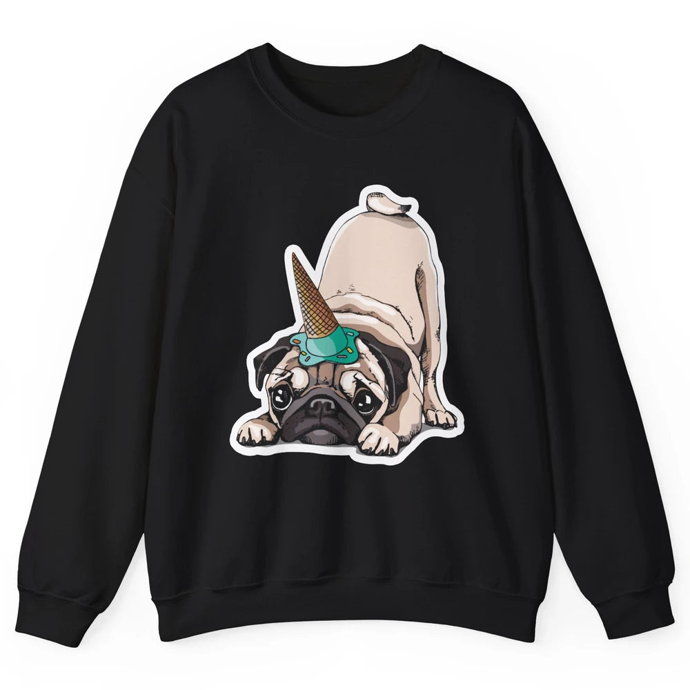 Puppy Pugs Funny Unicorn Pug Dog Lovers Gift Cute Pug Dog Unisex Crewneck Sweatshirt