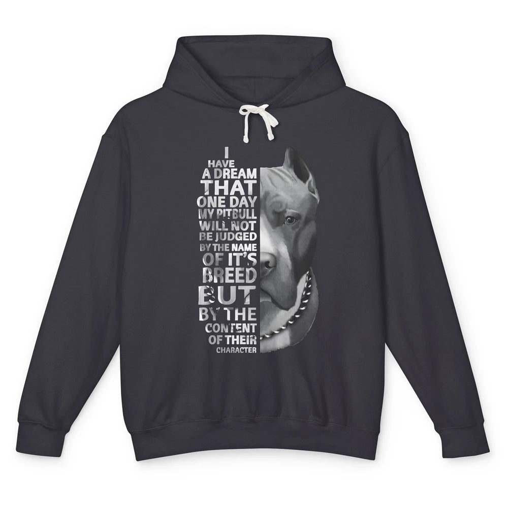 Pitbull Not Judged By The Name Of Its Breed Pittie Mom Dad Unisex Lightweight Hoodie