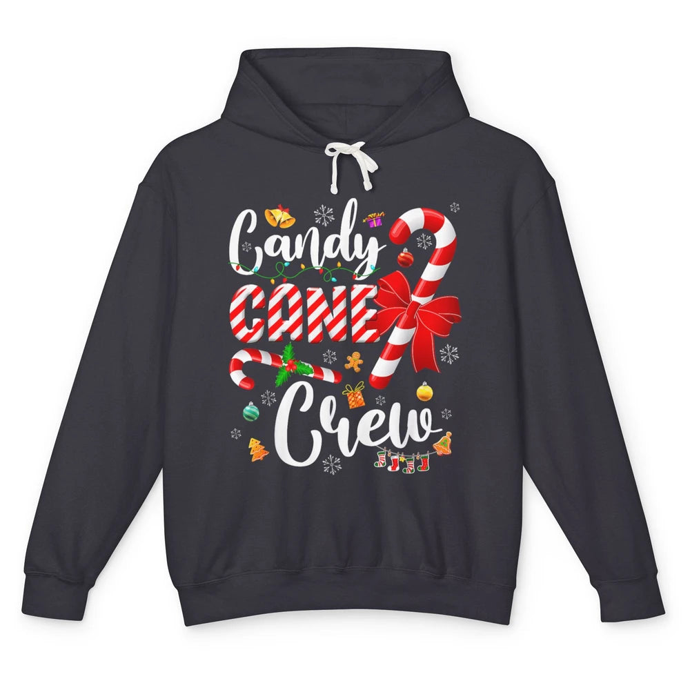 Merry Christmas Sweet Candy Cane Crew Xmas Tree Lights Santa Unisex Lightweight Hoodie