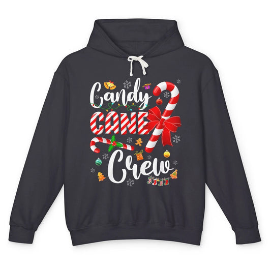 Merry Christmas Sweet Candy Cane Crew Xmas Tree Lights Santa Unisex Lightweight Hoodie