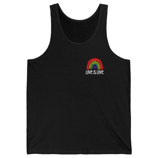 Rainbow Love Is Love LGBT Gay Pride Month Rainbow Flag Unisex Jersey Tank