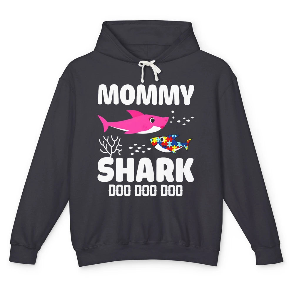 Mommy Shark Autism Shark Puzzle Autism Mom Autism Awareness Unisex Lightweight Hoodie