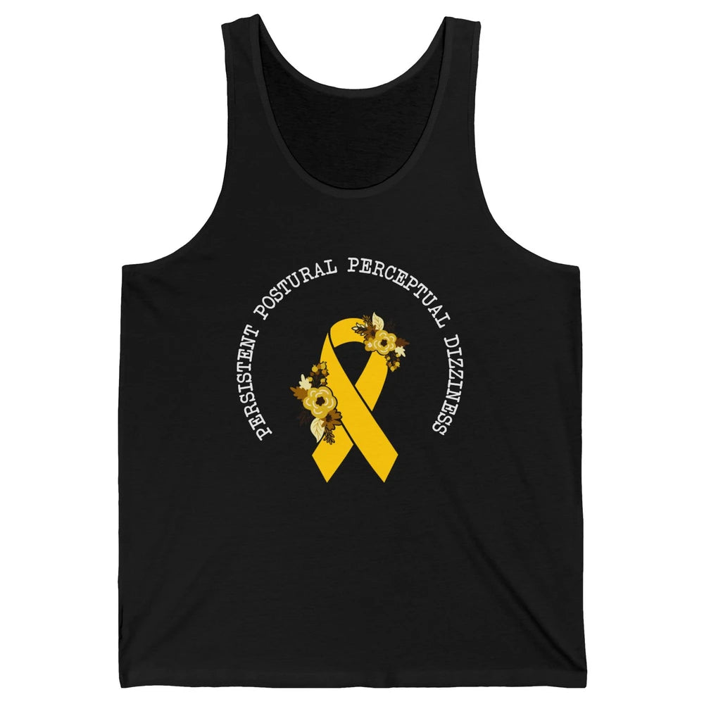Persistent Postural-perceptual Dizziness PPPD Yellow Ribbon Unisex Jersey Tank
