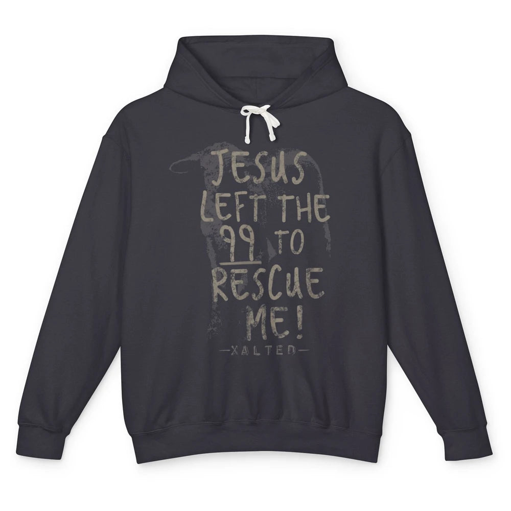 Retro He Left The 99 Rescue Me Christian Jesus Lamb Bible Unisex Lightweight Hoodie