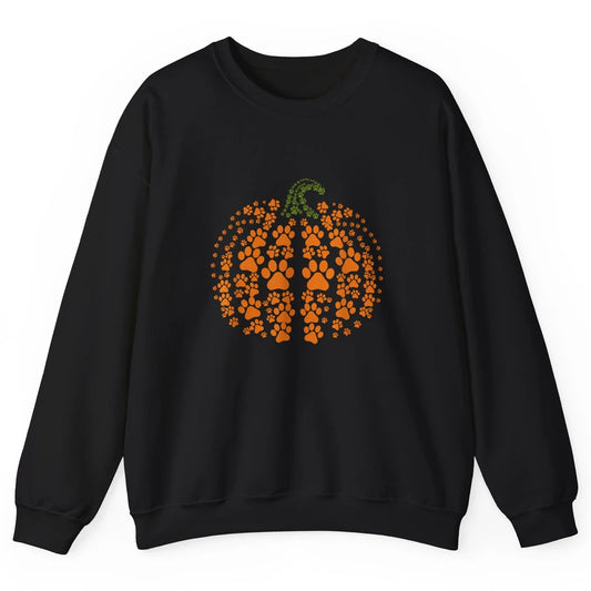Pumpkin Dog Cat Paw Costume Happy Halloween Spooky Season Unisex Crewneck Sweatshirt