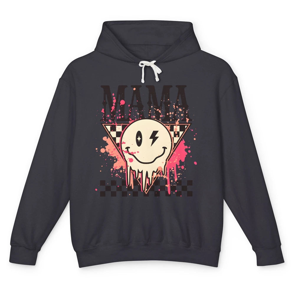 Retro Mama Lightning Bolt Smiling Face Western Mothers Day Unisex Lightweight Hoodie