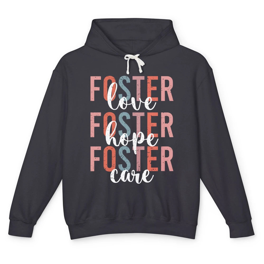 Retro Foster Love Foster Hope Foster Care Adoption Children Unisex Lightweight Hoodie