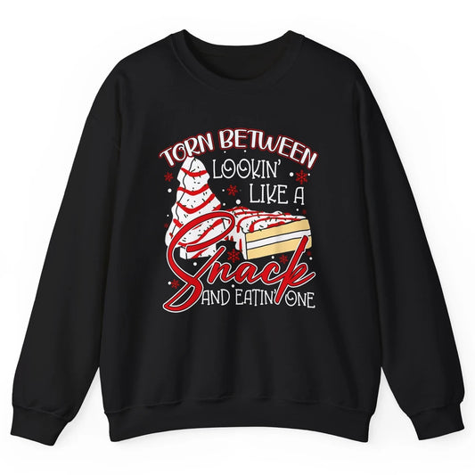 Christmas Tree Cake Torn Between Look Like a Snack Eat One Unisex Crewneck Sweatshirt