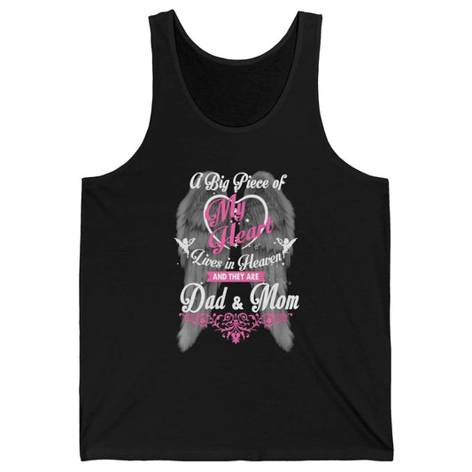 Parents Heaven Dad And Mom In Heaven Angel Wings Guardian Unisex Jersey Tank