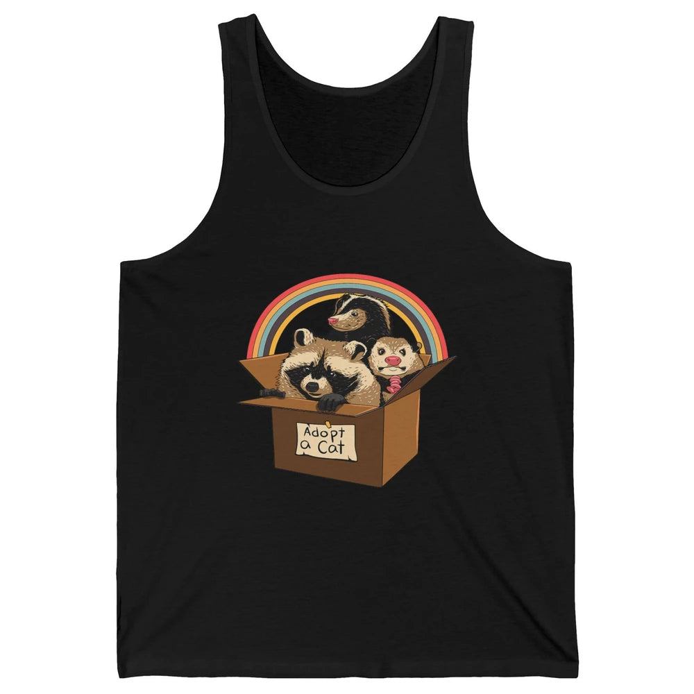 Retro Adopt A Cat Raccoon Panda Skunk Possum Adoption Street Unisex Jersey Tank