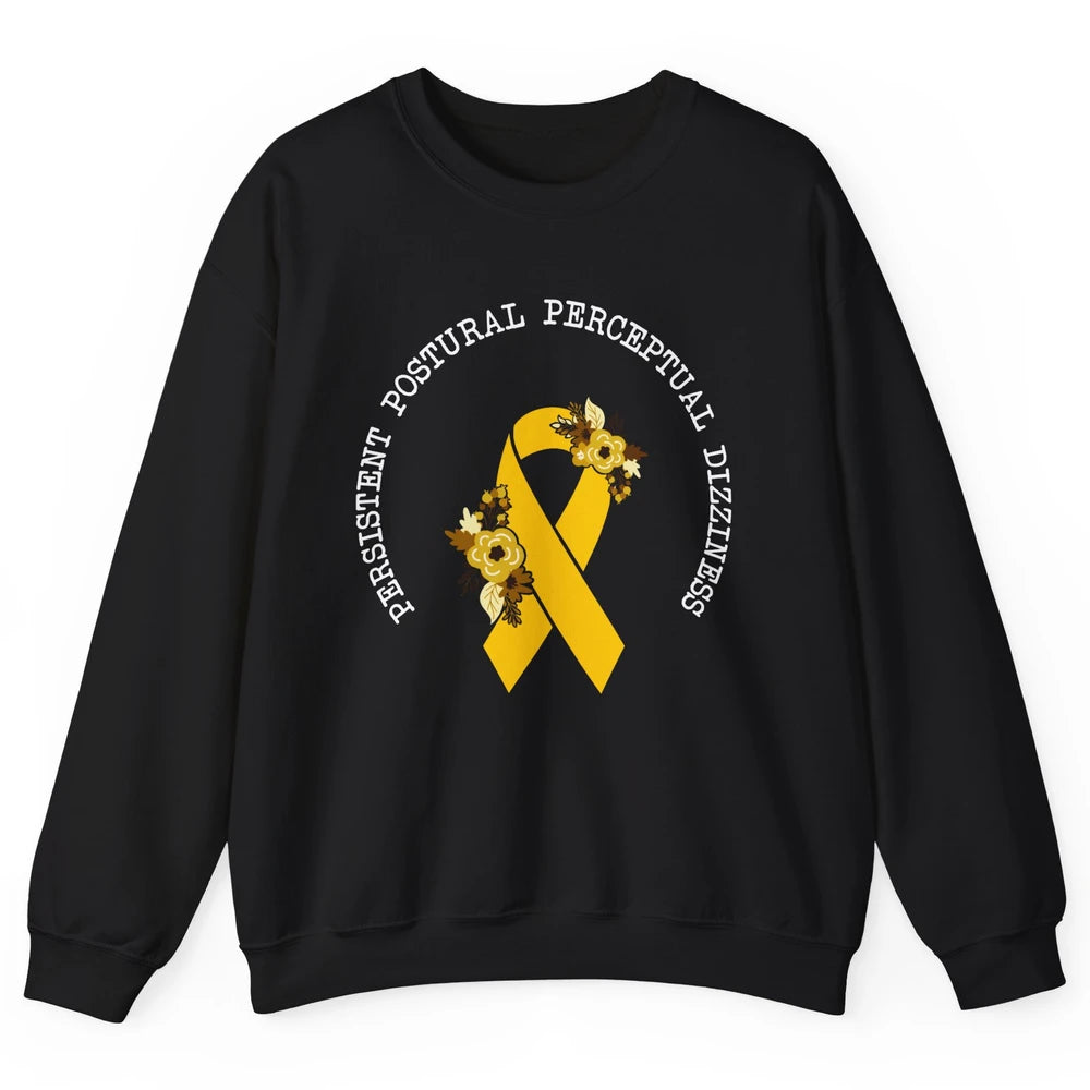 Persistent Postural-perceptual Dizziness PPPD Yellow Ribbon Unisex Crewneck Sweatshirt