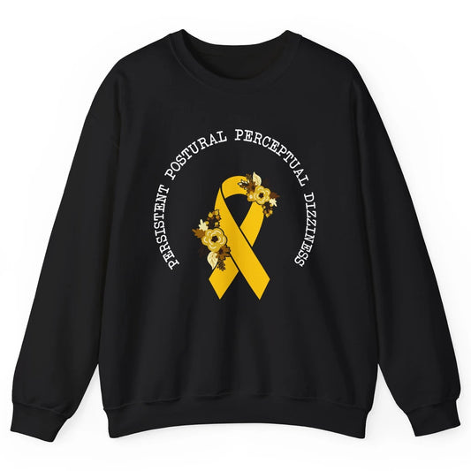 Persistent Postural-perceptual Dizziness PPPD Yellow Ribbon Unisex Crewneck Sweatshirt
