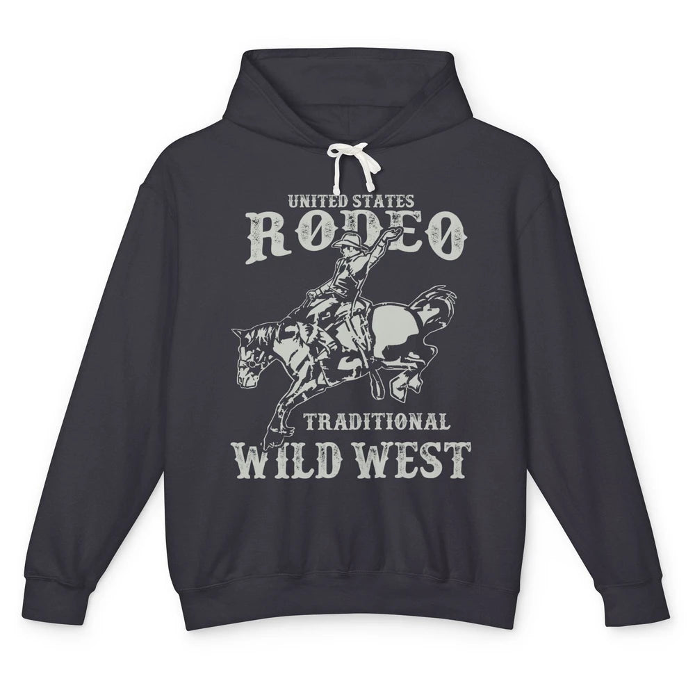 Retro Cowboy US Rodeo Traditional Wild West Western Cowgirl Unisex Lightweight Hoodie