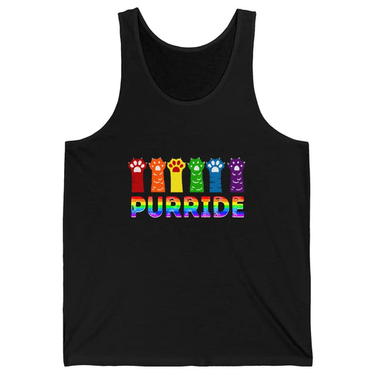 Purride Funny Cat Lover LGBT Pride Awareness Gift LGBT Month Unisex Jersey Tank